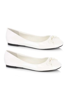 Adult Womens White Ballet Flats Tin Woman Shoes