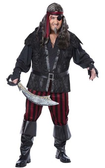 Ruthless Rogue Plus Pirate Adult Costume