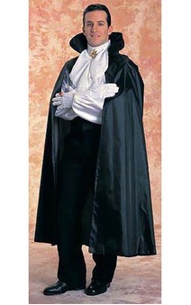 Black Taffeta Cape With Foam Collar