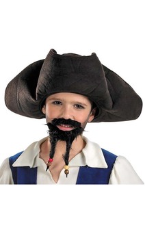 CHILD BOYS JACK SPARROW PIRATE OF CARRIBEAN HAT MOUSTACHE AND GOATEE