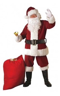 Regal Crimson Deluxe Plush Santa Suit Adult Costume
