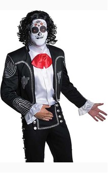 Day Of The Dead Male Mask & Wig