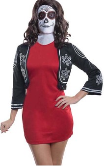 Day Of The Dead Adult Female Mask With Wig