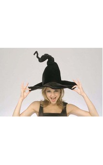Black Witches Adult Hat Wired To Form Shape