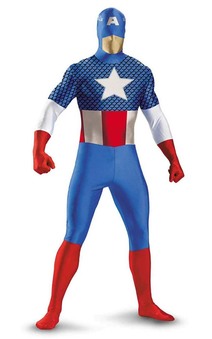 Captain America 2nd Skin Bodysuit Adult Costume