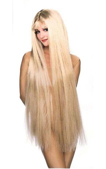 38" Godiva Adult Long Blonde Wig