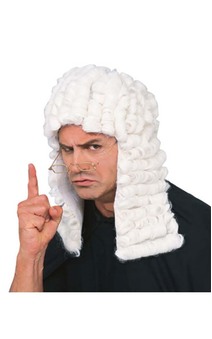 White Judge Adult Wig