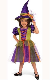 Colourful Pumpkin Witch Child Costume