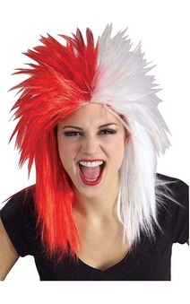 Red And White Spiked Wig