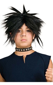 Black Spiker Child Punk Goth Rocker Wig
