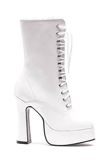 White Dolly Ankle Lace Up Boots Adult Shoes