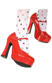 Red High Heel Platform Adult Shoes