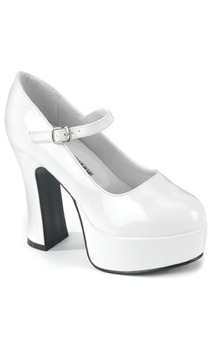 White High Heel Platform Adult Shoes