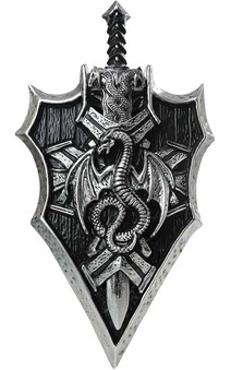 Dragon Lord Shield & Sword Knight Costume Accessory