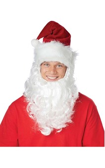Santa Claus Hat & Beard Costume Accessory