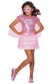 Pink Supergirl Tutu Dress Child Sequin Costume