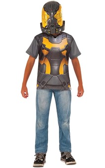 Yellow Jacket Child Ant-man Costume Top T-shirt & Mask