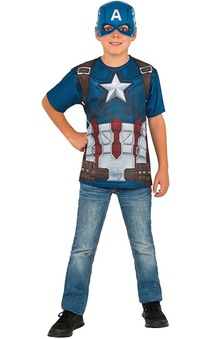 Captain America Child Costume Top T-shirt & Mask