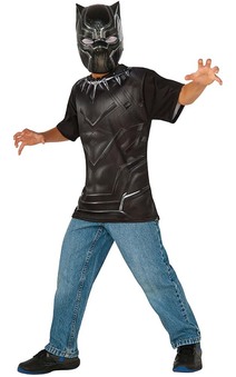 Black Panther Child Costume Top T-shirt & Mask