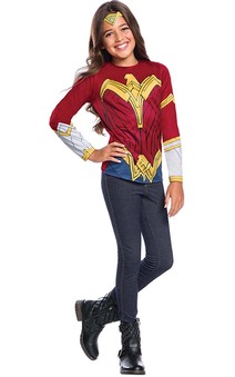 Wonder Woman Justice League Costume Top T-shirt & Tiara