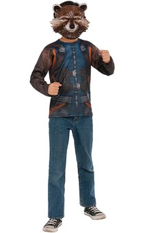 Rocket Raccoon Costume Top Child T-shirt & Mask