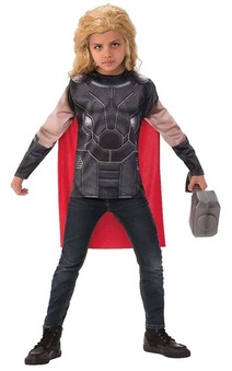 Thor Child Long Sleeve Costume Top T-shirt & Cape