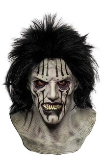 Death Heavy Metal Deluxe Halloween Mask with Hair