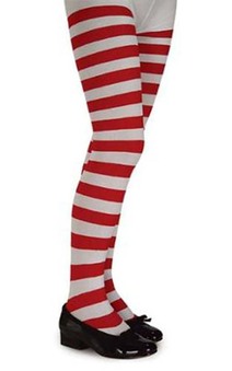 Red & White Striped Child Tights stockings