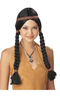 Indian Maiden Pocahontas Black Wig