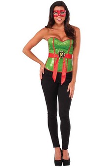 Sequin Tmnt Raphael Turtles Corset Adult Costume