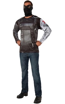 Winter Soldier Adult Captain America T-shirt & Mask Costume