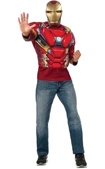 Muscle Chest Iron Man Adult Costume Top & Mask