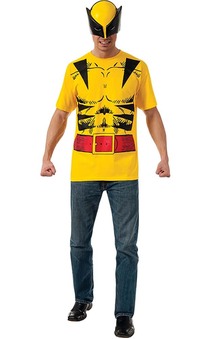 Wolverine Adult X-men Costume Top T-shirt & Mask