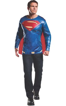 Muscle Chest Superman Adult Costume Top T-shirt & Mask