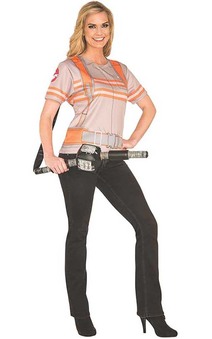 Women's Ghostbusters Costume Top T-shirt And Proton Wand