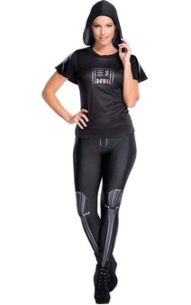 Darth Vader Rhinestone T-shirt With Hood Adult Star Wars Costume