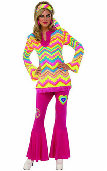 Mod Girl Hippy Adult Hippie Costume