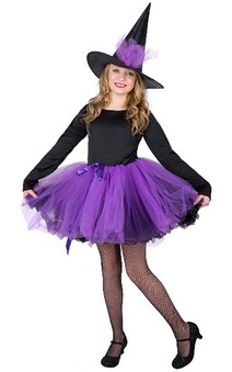 Girl's Tutu Purple Witch Child Costume