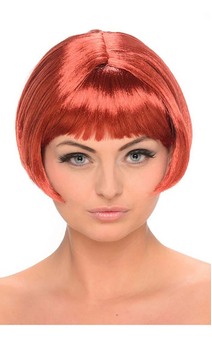 Red Bob Wig Costume Accessory
