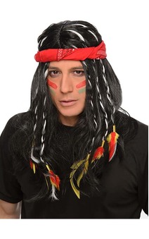 Indian Adult Wig And Headband