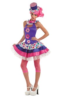 Jellybean Adult Colourful Clown Costume
