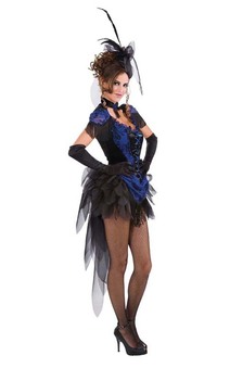 Victorian Raven Showgirl Burlesque Adult Costume