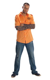 Prisoner Convict Shirt Tattoo sleeves Adult Costume