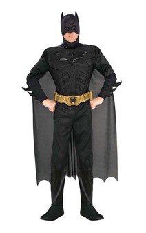 LICENSED DELUXE MUSCLE CHEST BATMAN ADULT MENS DARK KNIGHT HALLOWEEN COSTUME