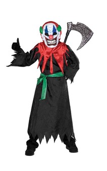 Crazy Clown Robe Mask + Strobe lights Child Costume