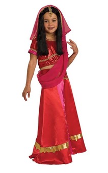 Bollywoond Princess Indian Hindu Sari Child Costume