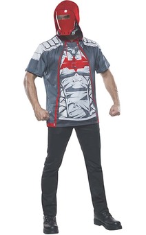 Red Hood Adult Batman Costume Top T-shirt & Mask