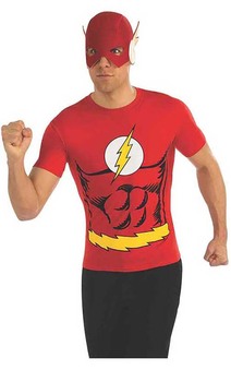 Flash Adult T-shirt & Mask Costume Top