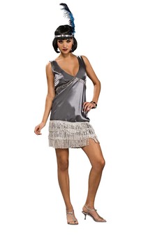 Silver Flapper 20s Adult Costume