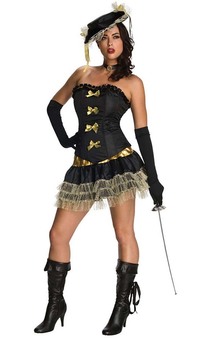 Black Sexy Musketeer Adult Costume